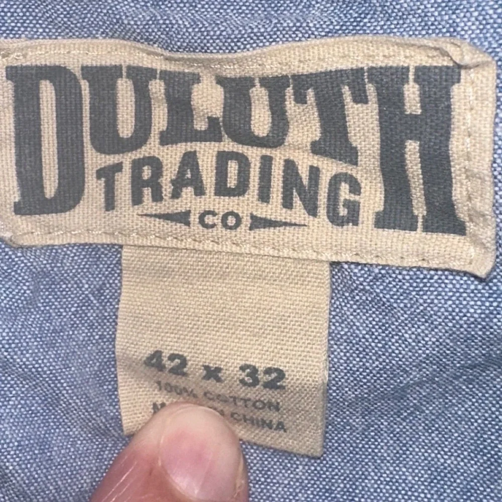 Duluth Trading Co Mens Pleated Chino Pants Khaki Tan Cotton 42x32